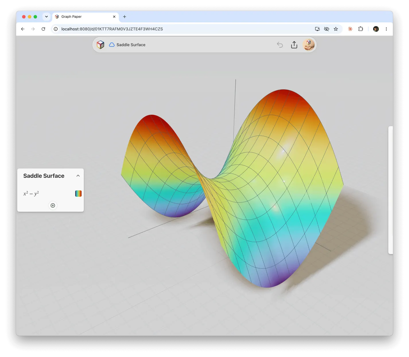 Hyperbolic paraboloid saddle surface