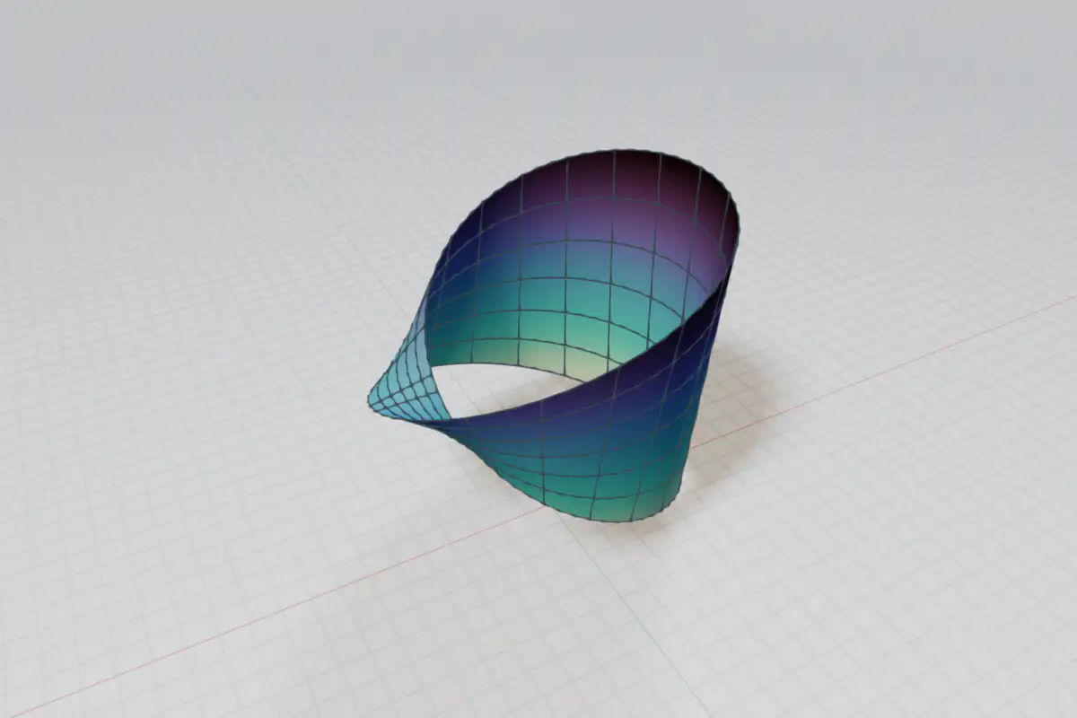 Möbius strip surface with a single half twist